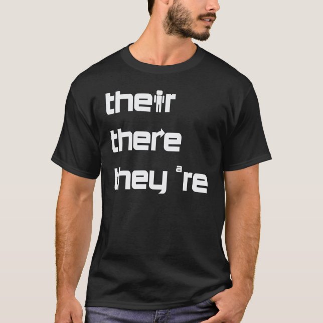 Camiseta Lição de Gramática Inglesa There Their They're Pro (Frente)