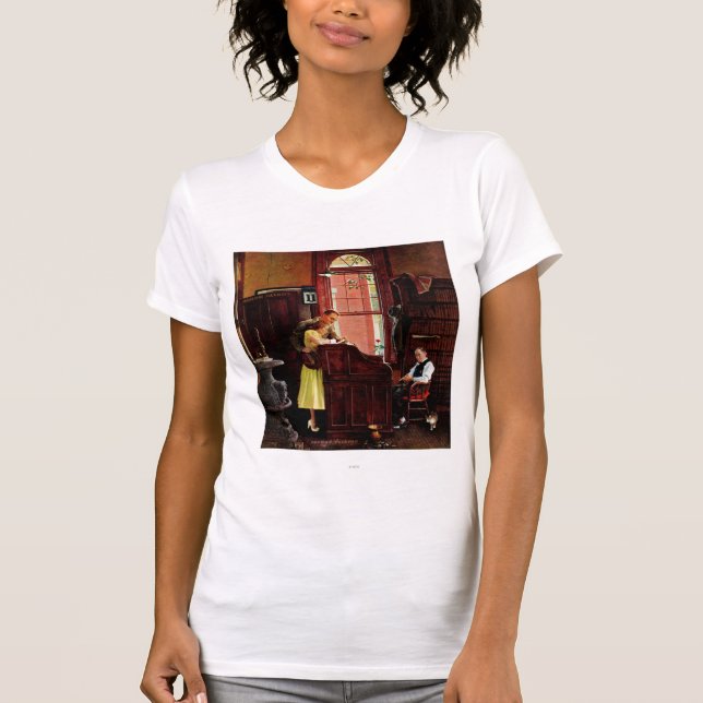 Camiseta Licença de casamento de Norman Rockwell (Frente)