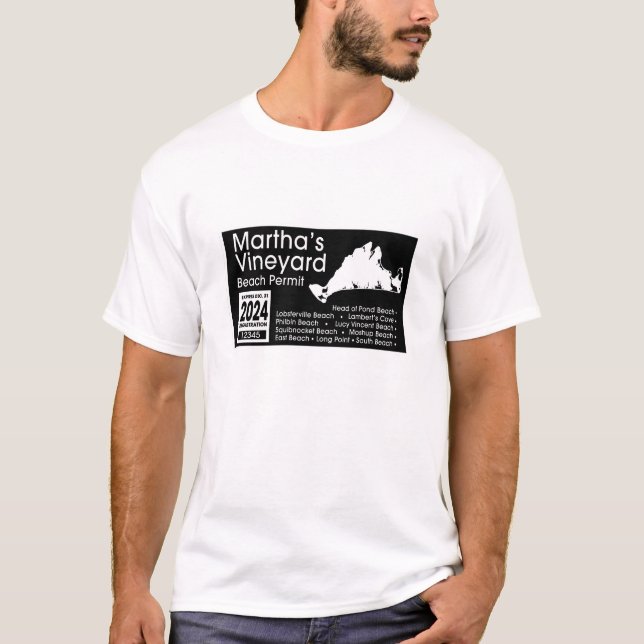 Camiseta Licença de praia de Marthas Vineyard 2024 (Frente)