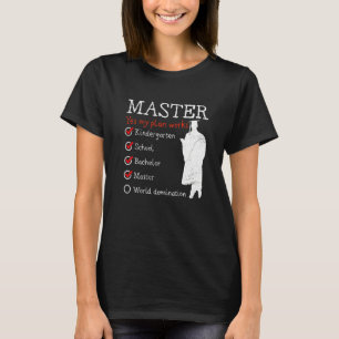 Camiseta Licenciado de Mestrados de Dominação do Mundo do J