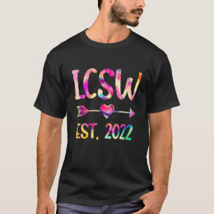 Camiseta Licenciado Para A Graduação De Tie Dye Lcsw 2022 C