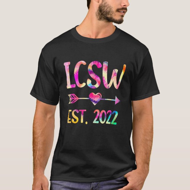 Camiseta Licenciado Para A Graduação De Tie Dye Lcsw 2022 C (Frente)