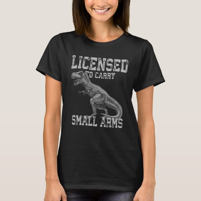 Camiseta Licenciado Para Dinossauro De Armas Pequenas Carre (Frente)