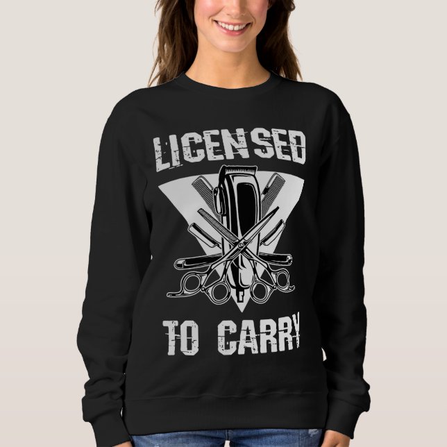 Camiseta Licensed To Carry Barber Shop Tools Hairdresser Ha (Frente)