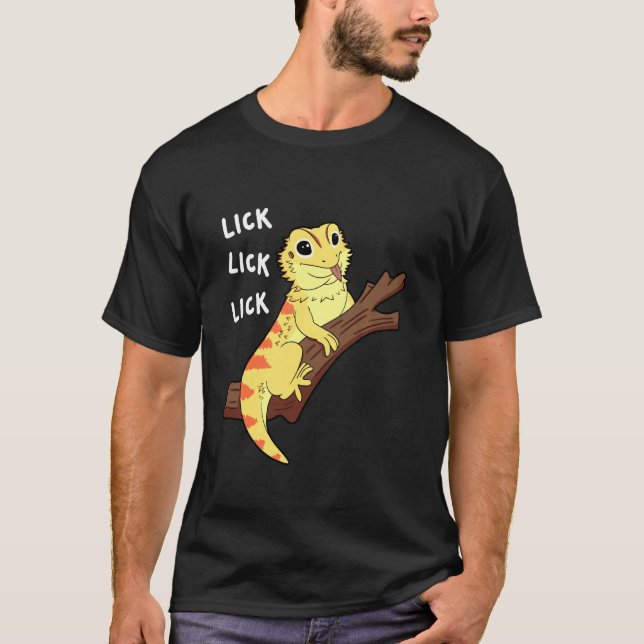 Camiseta Lick Lick Lick Dragão Carborado Lizard Réptil Pet  (Frente)