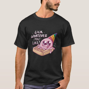 Camiseta Lick o que você gosta de wafffffle cone de sorvete