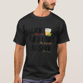 Camiseta Lick Salt Engole Tequila Suck Limão Engraçado Mexi
