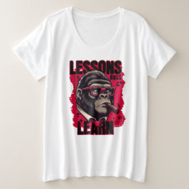 Camiseta Lições Aprender Chefe Gorila Mulheres 