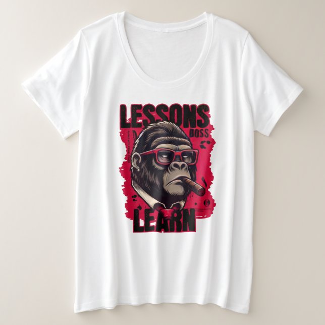Camiseta Lições Aprender Chefe Gorila Mulheres  (Frente do Design)