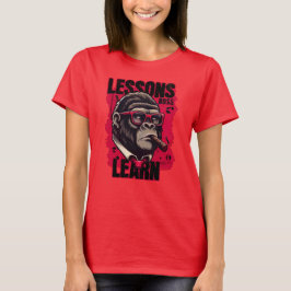 Camiseta Lições Aprender Chefe Gorila Mulheres 