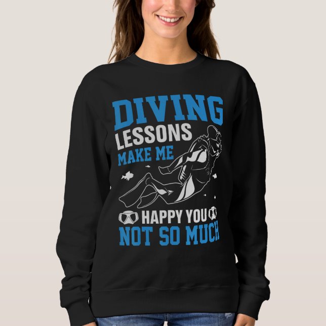 Camiseta Lições de mergulho fazem você mais feliz, não tant (Frente)