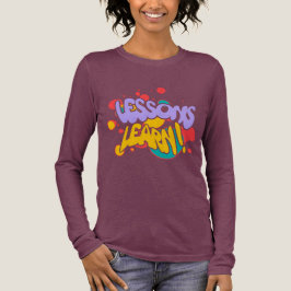 CAMISETA LIÇÕES DE SALPICO DE TINTA FEMININA MANGA LONGA