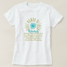 Camiseta Lições para as mulheres Bíblias de Faith Rebekah C