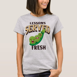 Camiseta Lições Servidas Frescas Professor de Culinária