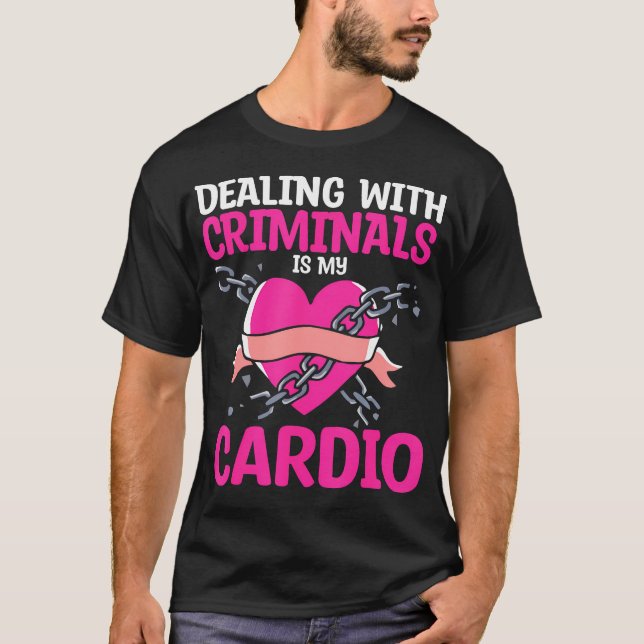 Camiseta Lidar com Criminosos é meu Cárdio - (Frente)