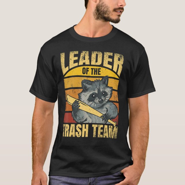 Camiseta Líder da Equipe de Lixo Racoon (Frente)