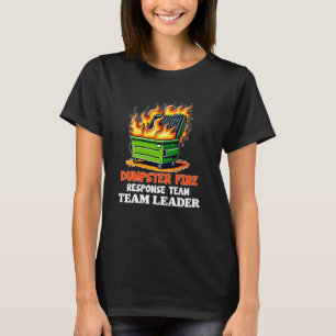 Camiseta líder da equipe de resposta ao incêndio em contain