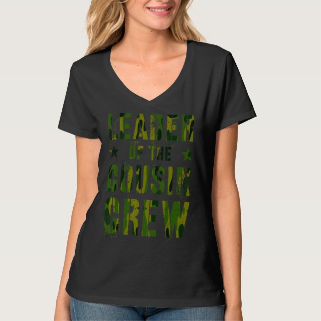 Camiseta Líder Da Tripulação Primo Vovô Camo (Frente)