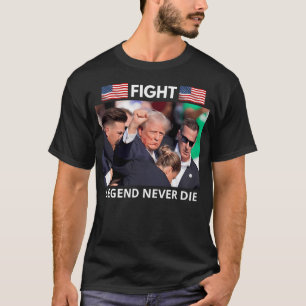 Camiseta Liderança Resiliente de Trump - Legenda Nunca Morr