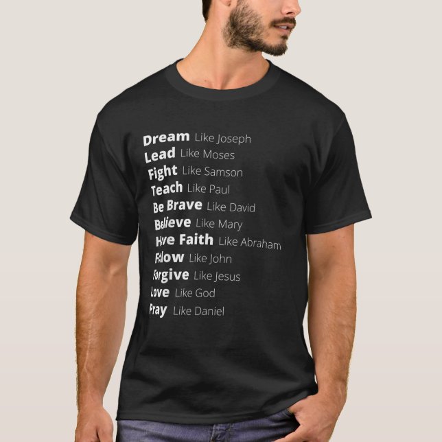 Camiseta Liderar Como Moisés Perdoa Como Jesus Ama Como Deu (Frente)