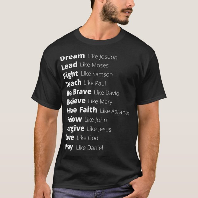 Camiseta Liderar Como Moisés Perdoa Como Jesus Ama Como Deu (Frente)