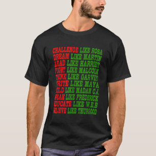 Camiseta Líderes de Energia Preta do Orgulho do Mês de Hist
