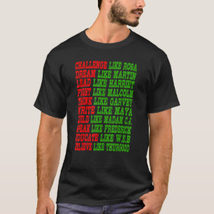 Camiseta Líderes de Energia Preta do Orgulho do Mês de Hist
