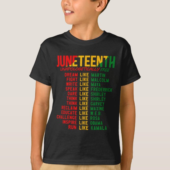 Camiseta Líderes Homens Mulheres Juneteenth Sem Desculpas L (Frente)