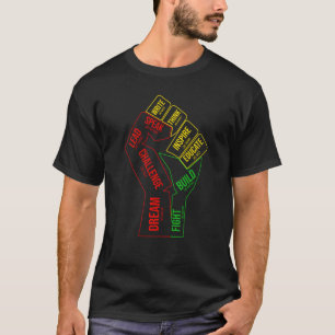 Camiseta Líderes Negros Inspiradores Cerram Punho História
