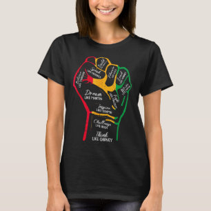 Camiseta Líderes Negros Inspiradores Punho Poderoso Mão His