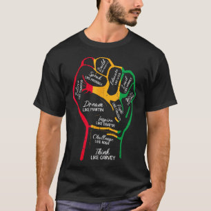 Camiseta Líderes Negros Inspiradores Punho Poderoso Mão Mês