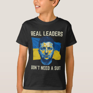 Camiseta Líderes reais da Ucrânia não precisam de terno hom