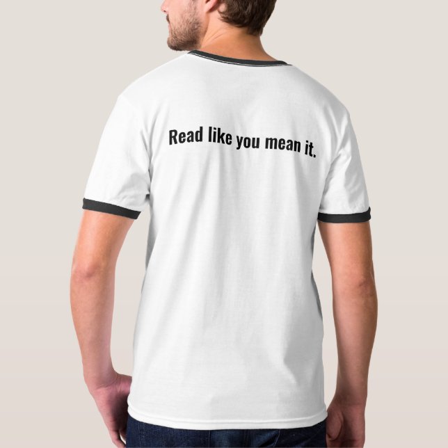 Camiseta Lido como você o meio ele. Livros vernáculos (Verso)