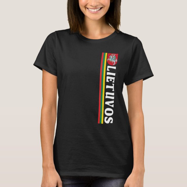 Camiseta Lietuvos Soccer Pride Flag E Emblem Lituano (Frente)