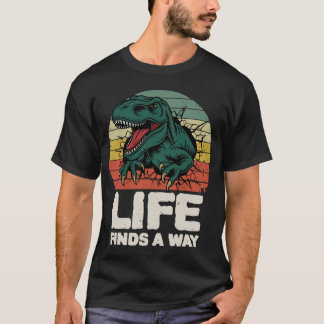 Camiseta Life Finds a Way Vintage T-Rex – Retro Dinosaur