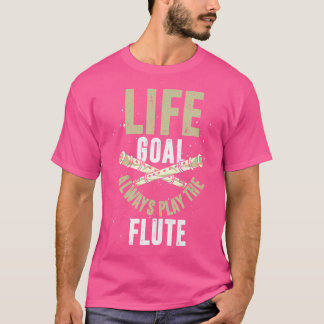 Camiseta Life Goal Flutist Marching Banda Música Diversão M