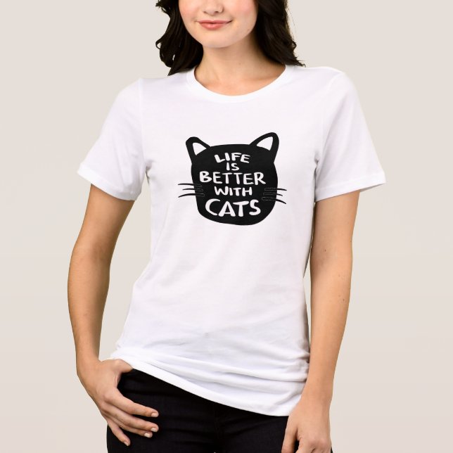 Camiseta Life is better with a Cat (Frente)