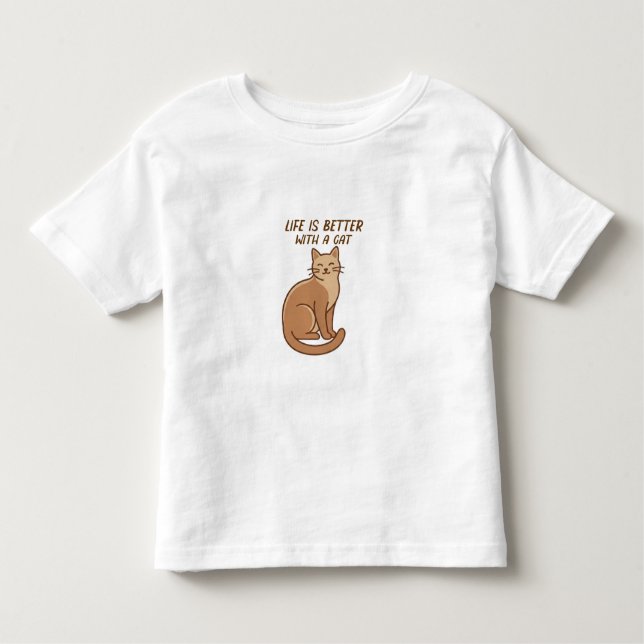 Camiseta Life Is Better With a Cat – Cute Cat Lover Design (Frente)