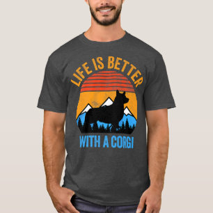 Camiseta Life Is Better With A Corgi Vintage Distressed Sky