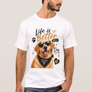 Camiseta Life Is Better With a Dog Cute Golden Retriever T-