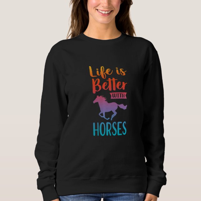 Camiseta Life Is Better With Horses Equestrian Horse Rider  (Frente)