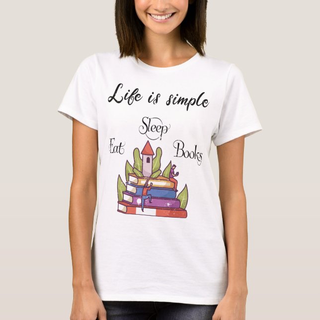 Camiseta life is simple - Books (Frente)