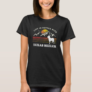 Camiseta Life Melhor Texas Heeler Vintage Cog Mãe Pai
