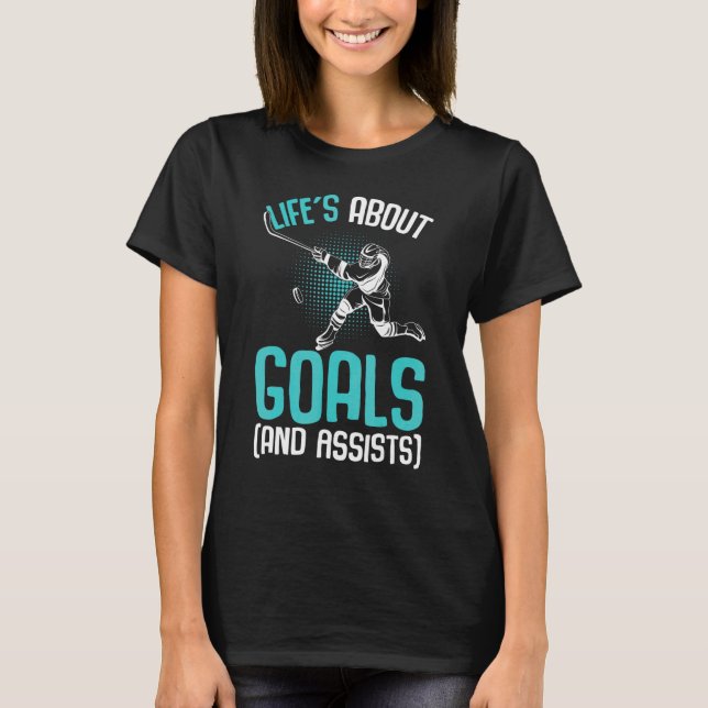 Camiseta Life´s About Goals Hockey Player Ice Hockey Youth  (Frente)