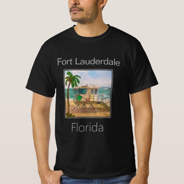 Camiseta Lifeguard Tower, Fort Lauderdale, Flórida (Frente)