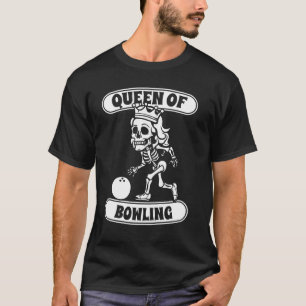 Camiseta Liga da Equipe de Esqueleto da boliche - Rainha do
