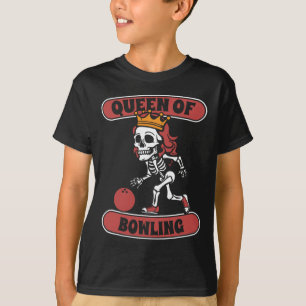 Camiseta Liga da Equipe de Esqueleto da boliche - Rainha do