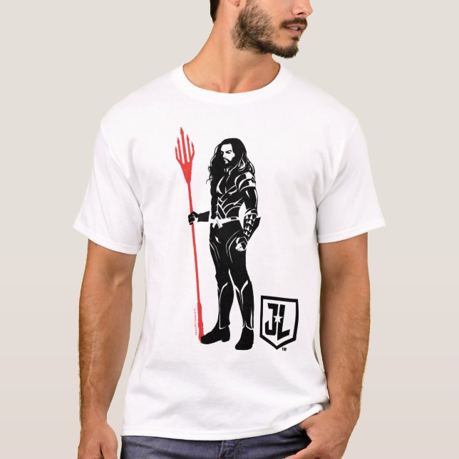 Camiseta Liga da Justiça | Aquaman Pose Noir Pop Art (Frente)