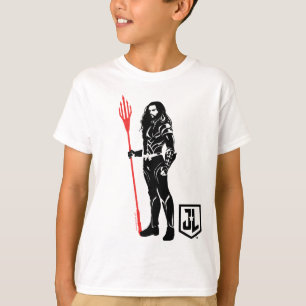 Camiseta Liga da Justiça Arte de Pop Aquaman Pose Noir