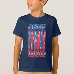 Camiseta Liga da Justiça Blue & Red Group Pop Art